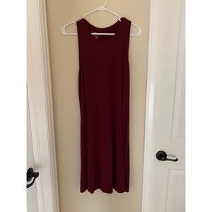Maroon tank top t-shirt dress
